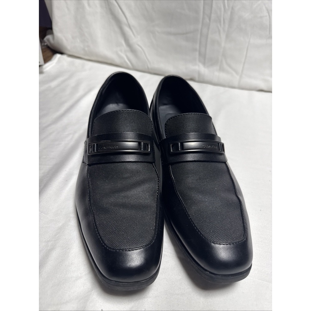 Calvin Klein Jameson Men's Black Loafers Size 7.5 Slip-On Dress Shoes